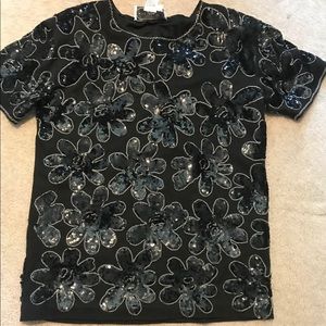 Short sleeve, Sequined Adrienne  Vittadini top.